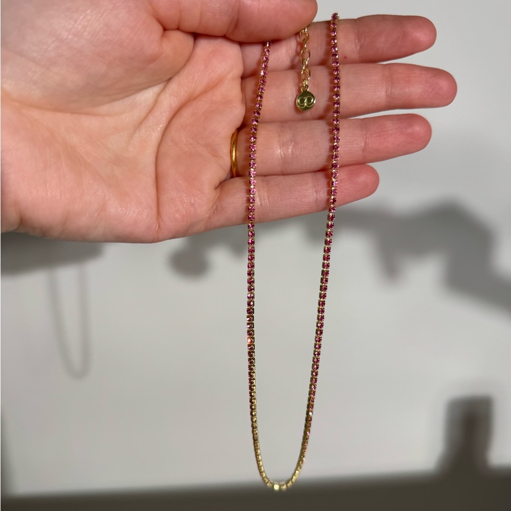 Gorjana Lexi Tennis Necklace in Pink